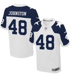 Men's Nike Dallas Cowboys #48 Daryl Johnston Elite White Throwback Alternate NFL Jersey