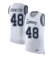 Men's Nike Dallas Cowboys #48 Daryl Johnston Limited White Rush Player Name & Number Tank Top NFL Jersey