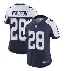 Women's Nike Dallas Cowboys #28 Darren Woodson Elite Navy Blue Throwback Alternate NFL Jersey