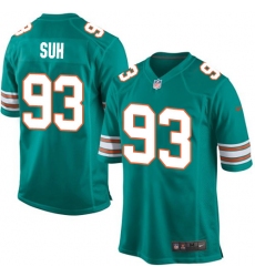 Men's Nike Miami Dolphins #93 Ndamukong Suh Game Aqua Green Alternate NFL Jersey