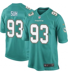 Men's Nike Miami Dolphins #93 Ndamukong Suh Game Aqua Green Team Color NFL Jersey