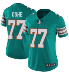 Women's Nike Miami Dolphins #77 Adam Joseph Duhe Aqua Green Alternate Vapor Untouchable Limited Player NFL Jersey
