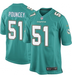 Men's Nike Miami Dolphins #51 Mike Pouncey Game Aqua Green Team Color NFL Jersey