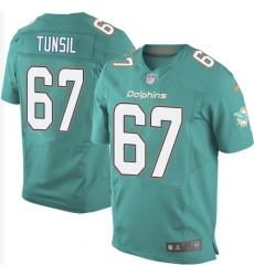 Men's Nike Miami Dolphins #67 Laremy Tunsil Elite Aqua Green Team Color NFL Jersey