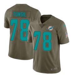 Youth Nike Miami Dolphins #78 Laremy Tunsil Limited Olive 2017 Salute to Service NFL Jersey
