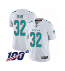 Men's Miami Dolphins #32 Kenyan Drake White Vapor Untouchable Limited Player 100th Season Football Jersey
