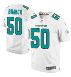 Men's Nike Miami Dolphins #50 Andre Branch Elite White NFL Jersey