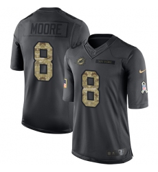 Men's Nike Miami Dolphins #8 Matt Moore Limited Black 2016 Salute to Service NFL Jersey
