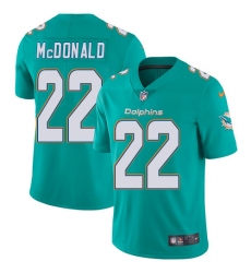 Youth Nike Miami Dolphins #22 T.J. McDonald Aqua Green Team Color Vapor Untouchable Limited Player NFL Jersey