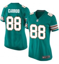 Women's Nike Miami Dolphins #88 Leonte Carroo Game Aqua Green Alternate NFL Jersey