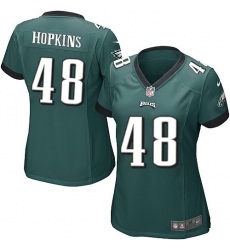 Women's Nike Philadelphia Eagles #48 Wes Hopkins Game Midnight Green Team Color NFL Jersey