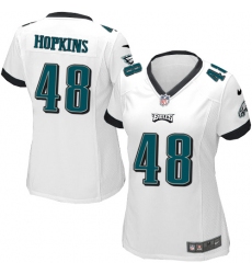 Women's Nike Philadelphia Eagles #48 Wes Hopkins Game White NFL Jersey