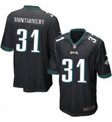 Men's Nike Philadelphia Eagles #31 Wilbert Montgomery Game Black Alternate NFL Jersey