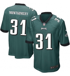 Men's Nike Philadelphia Eagles #31 Wilbert Montgomery Game Midnight Green Team Color NFL Jersey