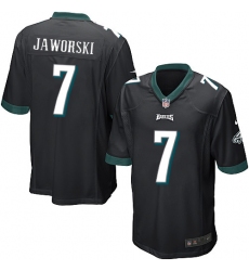 Men's Nike Philadelphia Eagles #7 Ron Jaworski Game Black Alternate NFL Jersey