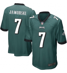 Men's Nike Philadelphia Eagles #7 Ron Jaworski Game Midnight Green Team Color NFL Jersey