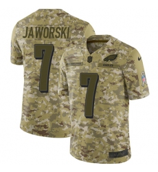 Men's Nike Philadelphia Eagles #7 Ron Jaworski Limited Camo 2018 Salute to Service NFL Jersey