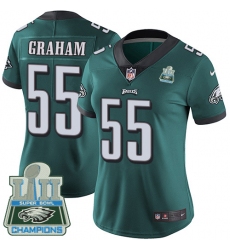 Women's Nike Philadelphia Eagles #55 Brandon Graham Midnight Green Team Color Vapor Untouchable Limited Player Super Bowl LII Champions NFL Jersey