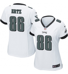 Women's Nike Philadelphia Eagles #86 Zach Ertz Game White NFL Jersey