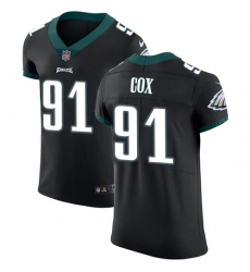 Men's Nike Philadelphia Eagles #91 Fletcher Cox Black Alternate Vapor Untouchable Elite Player NFL Jersey