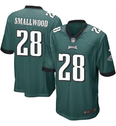 Men's Nike Philadelphia Eagles #28 Wendell Smallwood Game Midnight Green Team Color NFL Jersey