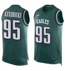 Men's Nike Philadelphia Eagles #95 Mychal Kendricks Limited Midnight Green Player Name & Number Tank Top NFL Jersey