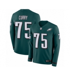 Men's Philadelphia Eagles #75 Vinny Curry Limited Green Therma Long Sleeve Football Jersey