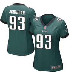 Women's Nike Philadelphia Eagles #93 Timmy Jernigan Game Midnight Green Team Color NFL Jersey