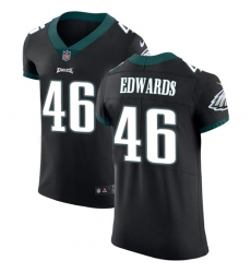 Men's Nike Philadelphia Eagles #46 Herman Edwards Black Alternate Vapor Untouchable Elite Player NFL Jersey