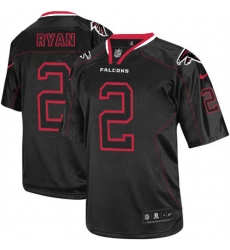 Men's Nike Atlanta Falcons #2 Matt Ryan Elite Lights Out Black NFL Jersey