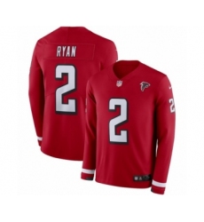Youth Nike Atlanta Falcons #2 Matt Ryan Limited Red Therma Long Sleeve NFL Jersey