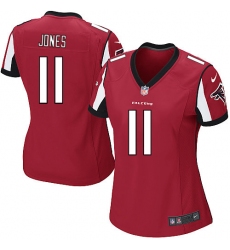 Women's Nike Atlanta Falcons #11 Julio Jones Game Red Team Color NFL Jersey