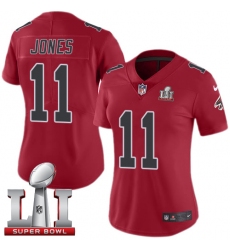 Women's Nike Atlanta Falcons #11 Julio Jones Limited Red Rush Super Bowl LI 51 NFL Jersey