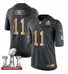 Youth Nike Atlanta Falcons #11 Julio Jones Limited Black/Gold Salute to Service Super Bowl LI 51 NFL Jersey