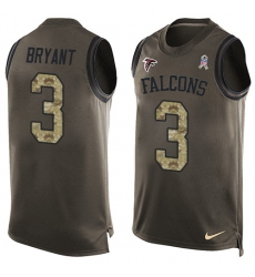 Men's Nike Atlanta Falcons #3 Matt Bryant Limited Green Salute to Service Tank Top NFL Jersey