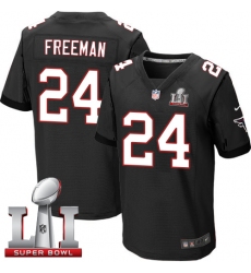 Men's Nike Atlanta Falcons #24 Devonta Freeman Elite Black Alternate Super Bowl LI 51 NFL Jersey