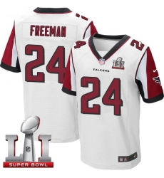 Men's Nike Atlanta Falcons #24 Devonta Freeman Elite White Super Bowl LI 51 NFL Jersey