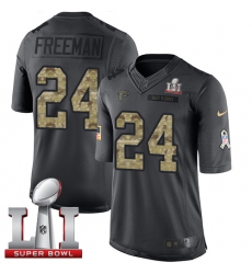 Men's Nike Atlanta Falcons #24 Devonta Freeman Limited Black 2016 Salute to Service Super Bowl LI 51 NFL Jersey