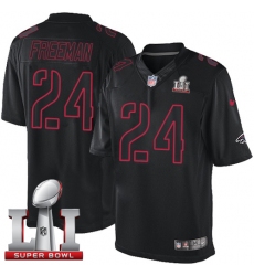 Men's Nike Atlanta Falcons #24 Devonta Freeman Limited Black Impact Super Bowl LI 51 NFL Jersey