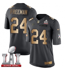 Men's Nike Atlanta Falcons #24 Devonta Freeman Limited Black/Gold Salute to Service Super Bowl LI 51 NFL Jersey