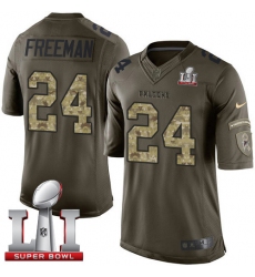 Men's Nike Atlanta Falcons #24 Devonta Freeman Limited Green Salute to Service Super Bowl LI 51 NFL Jersey