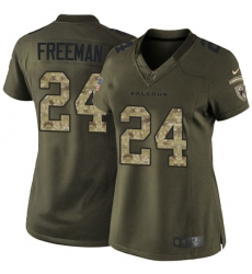 Women's Nike Atlanta Falcons #24 Devonta Freeman Elite Green Salute to Service NFL Jersey