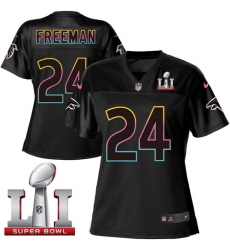 Women's Nike Atlanta Falcons #24 Devonta Freeman Game Black Fashion Super Bowl LI 51 NFL Jersey