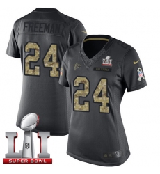 Women's Nike Atlanta Falcons #24 Devonta Freeman Limited Black 2016 Salute to Service Super Bowl LI 51 NFL Jersey