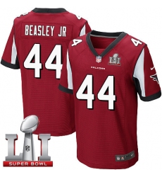 Men's Nike Atlanta Falcons #44 Vic Beasley Elite Red Team Color Super Bowl LI 51 NFL Jersey