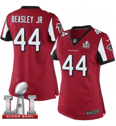 Women's Nike Atlanta Falcons #44 Vic Beasley Red Team Color Super Bowl LI 51 Vapor Untouchable Limited Player NFL Jersey