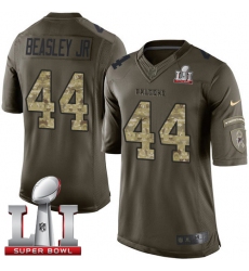 Youth Nike Atlanta Falcons #44 Vic Beasley Limited Green Salute to Service Super Bowl LI 51 NFL Jersey