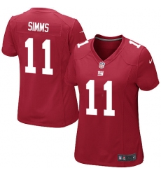Women's Nike New York Giants #11 Phil Simms Game Red Alternate NFL Jersey