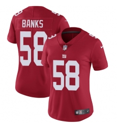 Women's Nike New York Giants #58 Carl Banks Elite Red Alternate NFL Jersey
