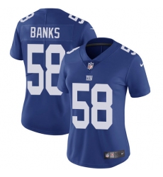 Women's Nike New York Giants #58 Carl Banks Royal Blue Team Color Vapor Untouchable Limited Player NFL Jersey